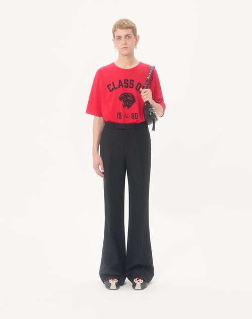 Valentino - Valentino Cotton T-shirt With Panther Print - Red/black - Man - T-shirts And Sweatshirts
